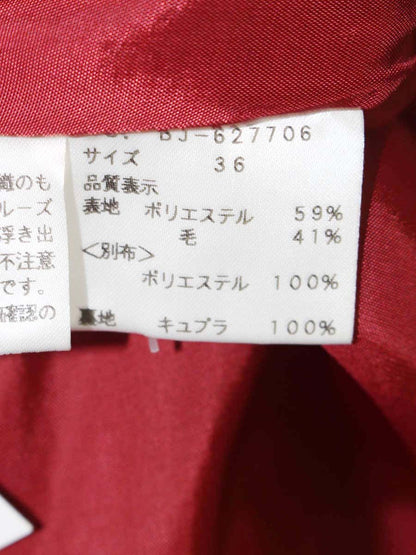 エムズグレイシー 627706 スカート 36 レッド タック フレア ウール混 IT97Q8B8A51N