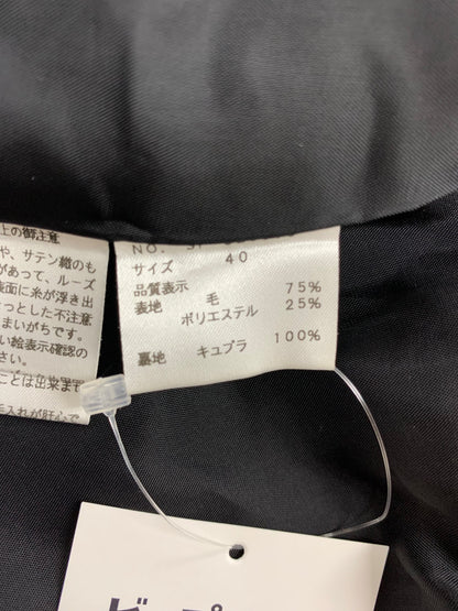 エムズグレイシー 529519 コート 40 ブラック ウール混 リボンブローチ付き ITMT3LHOKI7S
