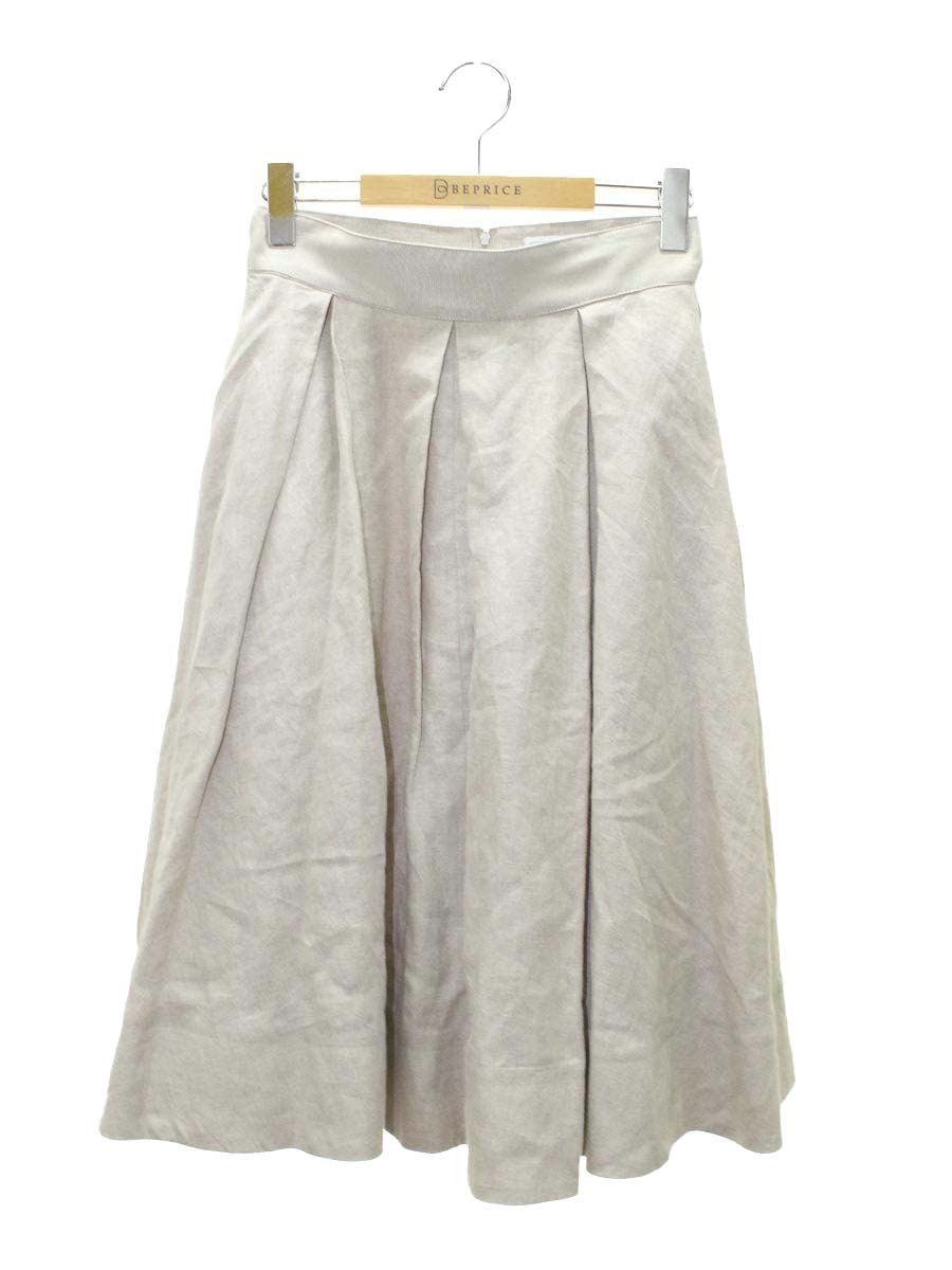 フォクシーブティック A-Line Pleated Skirt 36910 スカート 38 ベージュ リネン ITDEZ0UTFA5O 【SALE】