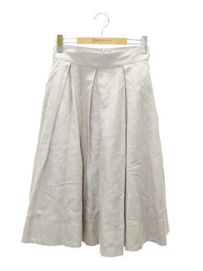 フォクシーブティック A-Line Pleated Skirt 36910 スカート 38 ベージュ リネン ITDEZ0UTFA5O 【SALE】