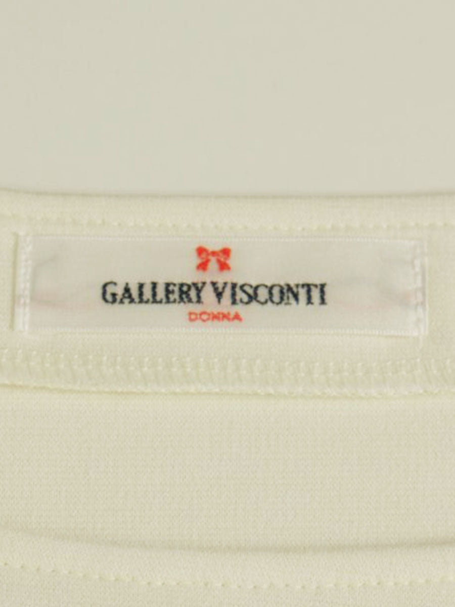 ギャラリービスコンティ 1191804 カットソー 3 ホワイト 袖リボン パール ITE92GFDTNQ8