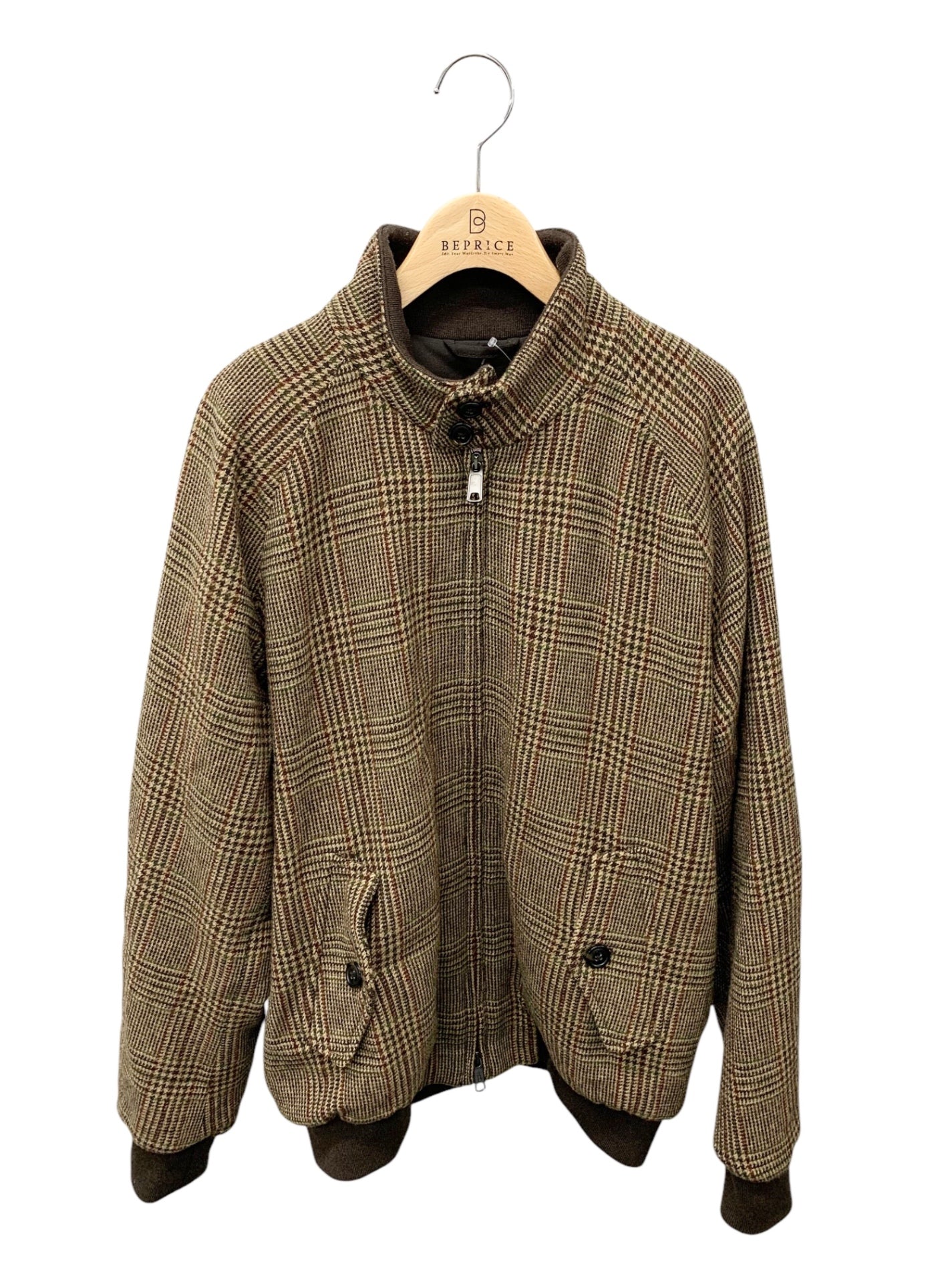 バラクータ G9 ハリントンジャケット 42 ブラウン コットン 千鳥格子 厚手 IT4K0GJ2NO74