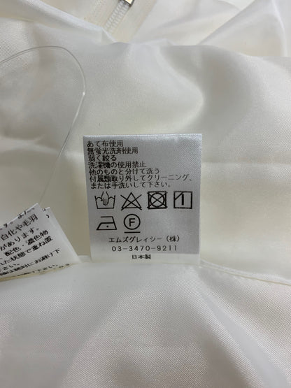 エムズグレイシー 411103 ワンピース 36 ホワイト ジャガード バルーンドレス リボンブローチ ITLCT11VLDI8