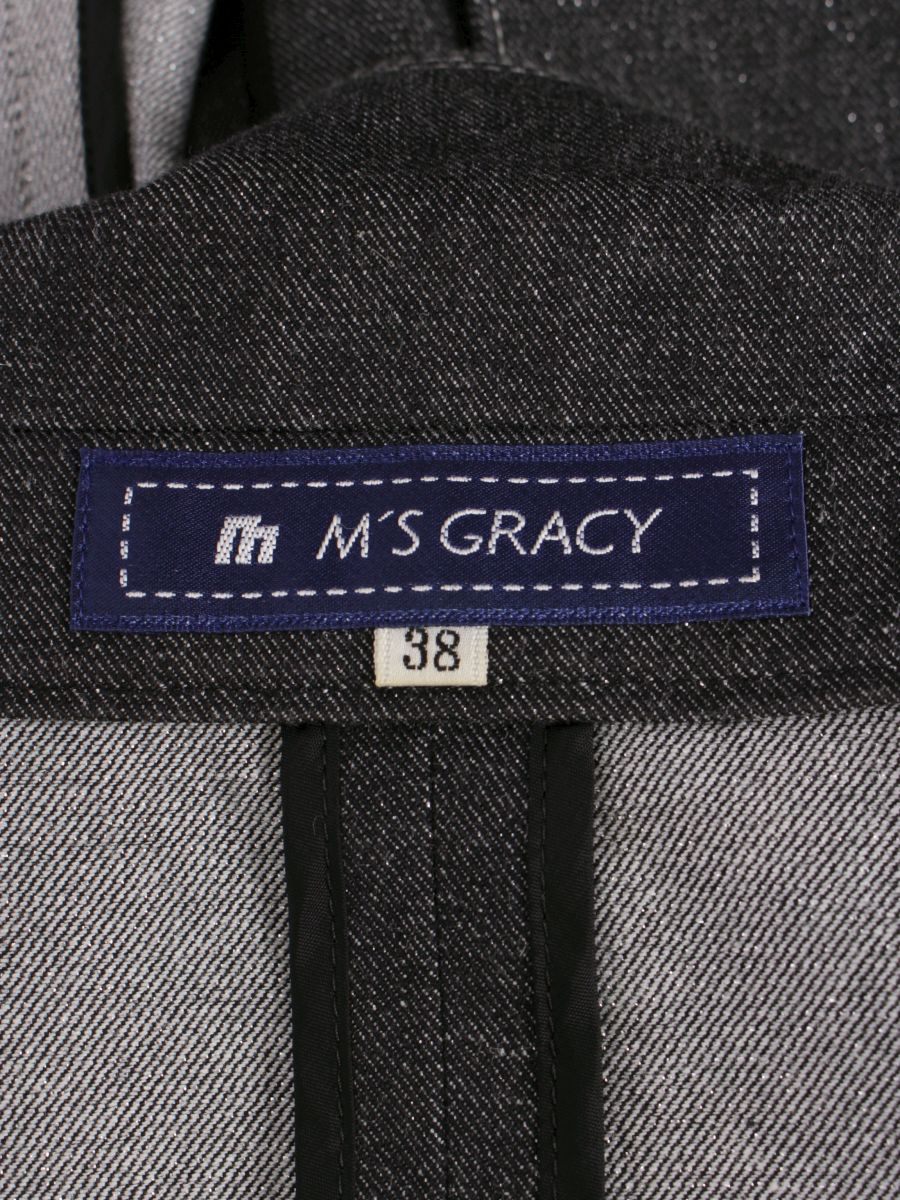 エムズグレイシー 429106 コート 38 ブラック デニム リボンボタン ITP8T3UMG7CE 【SALE】