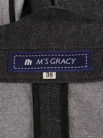 エムズグレイシー 429106 コート 38 ブラック デニム リボンボタン ITP8T3UMG7CE 【SALE】