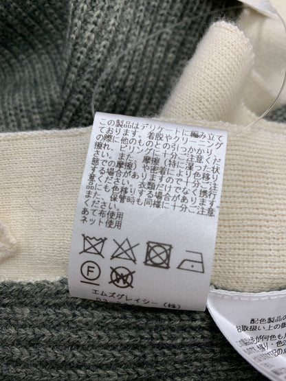 エムズグレイシー 418608 トップス 40 グレー ニット ウール 花 ロゴ ITK5N5XA72KX