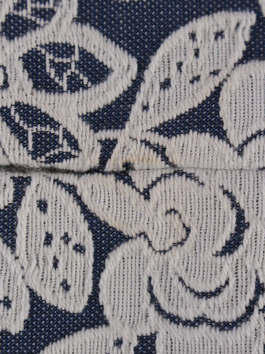 エムズグレイシー 629101 コート 38 ブルー フラワーモチーフ レースノーカラー カメリア Wジップ ITB119EMRSAN 【SALE】