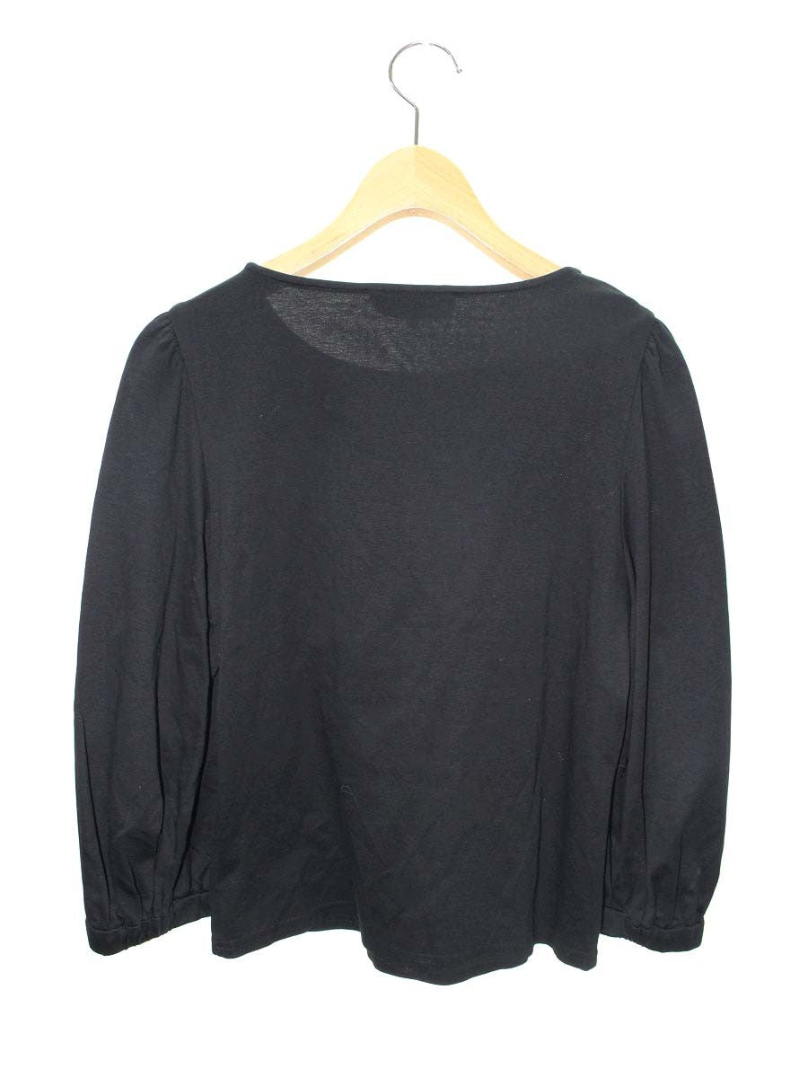 エムズグレイシー 115111 カットソー 40 ブラック リボン ITZQD7L1PAMS