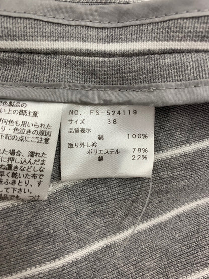 エムズグレイシー 524119 ジャケット 38 グレー ストライプ 衿付き IT0H1MTJ05IV