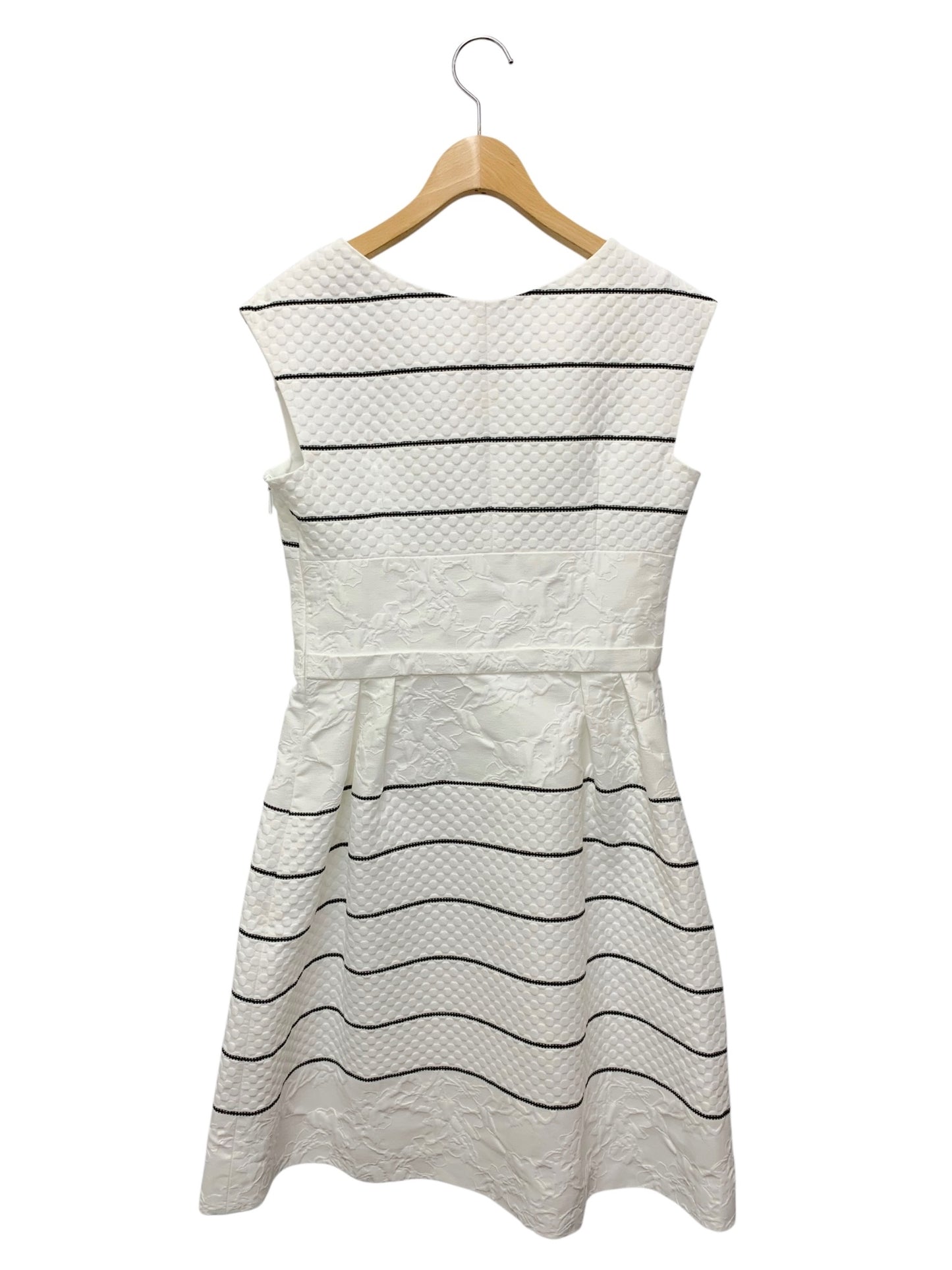 ルネ 6716520 ワンピース 36 ホワイト Vネック ボーダー ITET86P69WQO 【SALE】