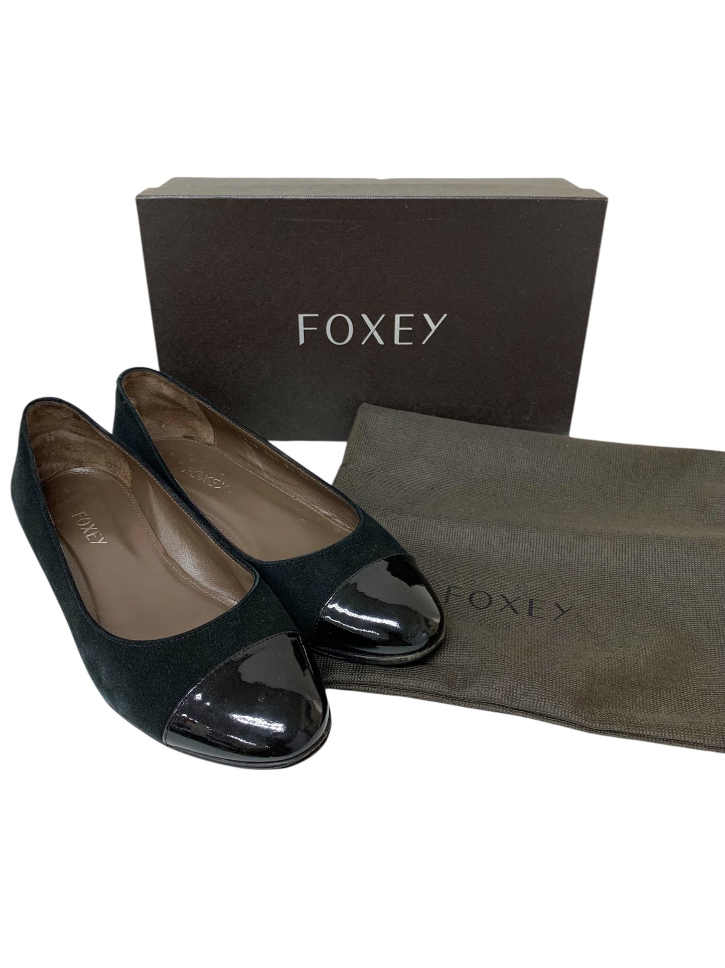 フォクシーブティック パンプス 36 ブラック エナメル スエード IT9L2S5WQH0I