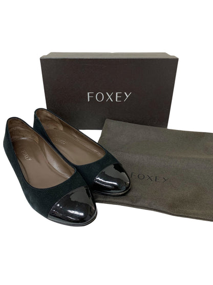 フォクシーブティック パンプス 36 ブラック エナメル スエード IT9L2S5WQH0I