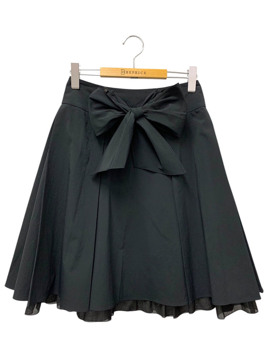 エムズグレイシー 727323 スカート 38 ブラック フレア カメリアボタン IT1A76RC4QW4