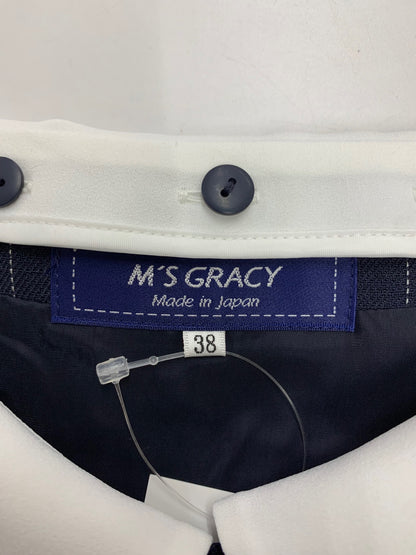 エムズグレイシー ストライプオールインワンドレス 211317 38 ネイビー ITF7H3H8HDBM