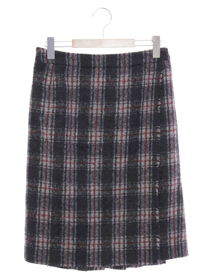 マックスマーラ RN73136 スカート 36 グレー チェック柄 ウール混 IT1Y3ADZ9IQ8 【SALE】
