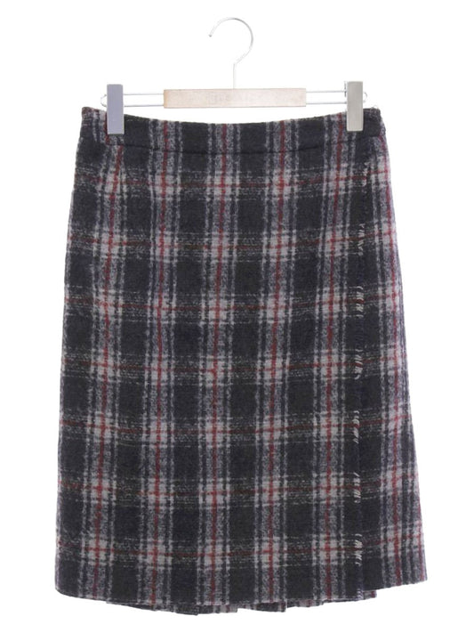 マックスマーラ RN73136 スカート 36 グレー チェック柄 ウール混 IT1Y3ADZ9IQ8 【SALE】