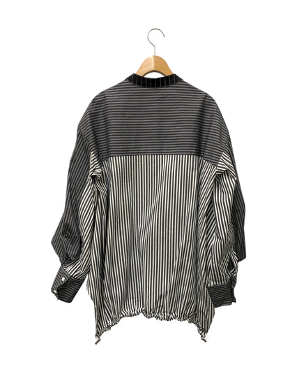 アンスリード W TRIANGLE TUCK SH/ダブルタックオーバーシャツ 522450401401-01 38 ブラック 24aw ITAWM0EBBCDI
