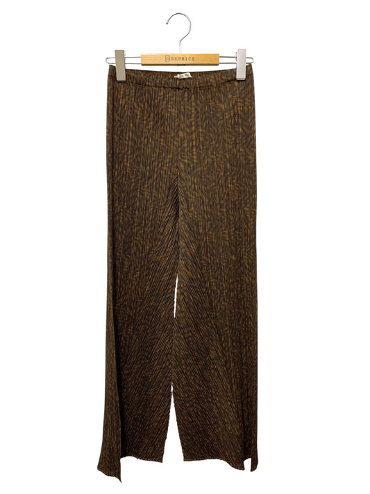 プリーツプリーズイッセイミヤケ PP43-JF962 パンツ 3 ブラウン 総柄 プリーツ ITDS6AXWAYMA