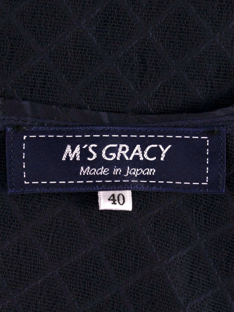 エムズグレイシー 310509 ブラウス 40 ネイビー フリル ITTW48HZSVIP