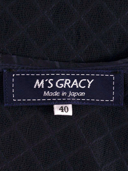 エムズグレイシー 310509 ブラウス 40 ネイビー フリル ITTW48HZSVIP