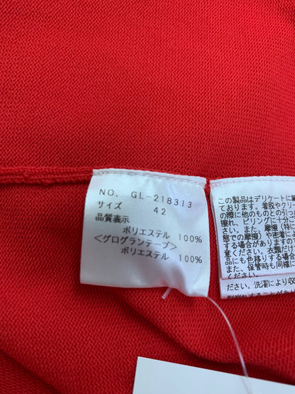 エムズグレイシー 218313 ワンピース 42 レッド ウエストリボン パフスリーブ IT9EZVF1SYTC