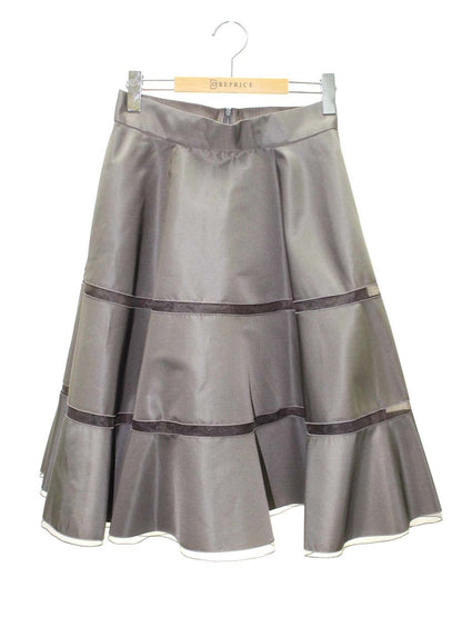 フォクシーブティック Skirt Prism 39123 スカート 40 ブラウン シルク混 異素材ミックス ITUXL3FUCFY0