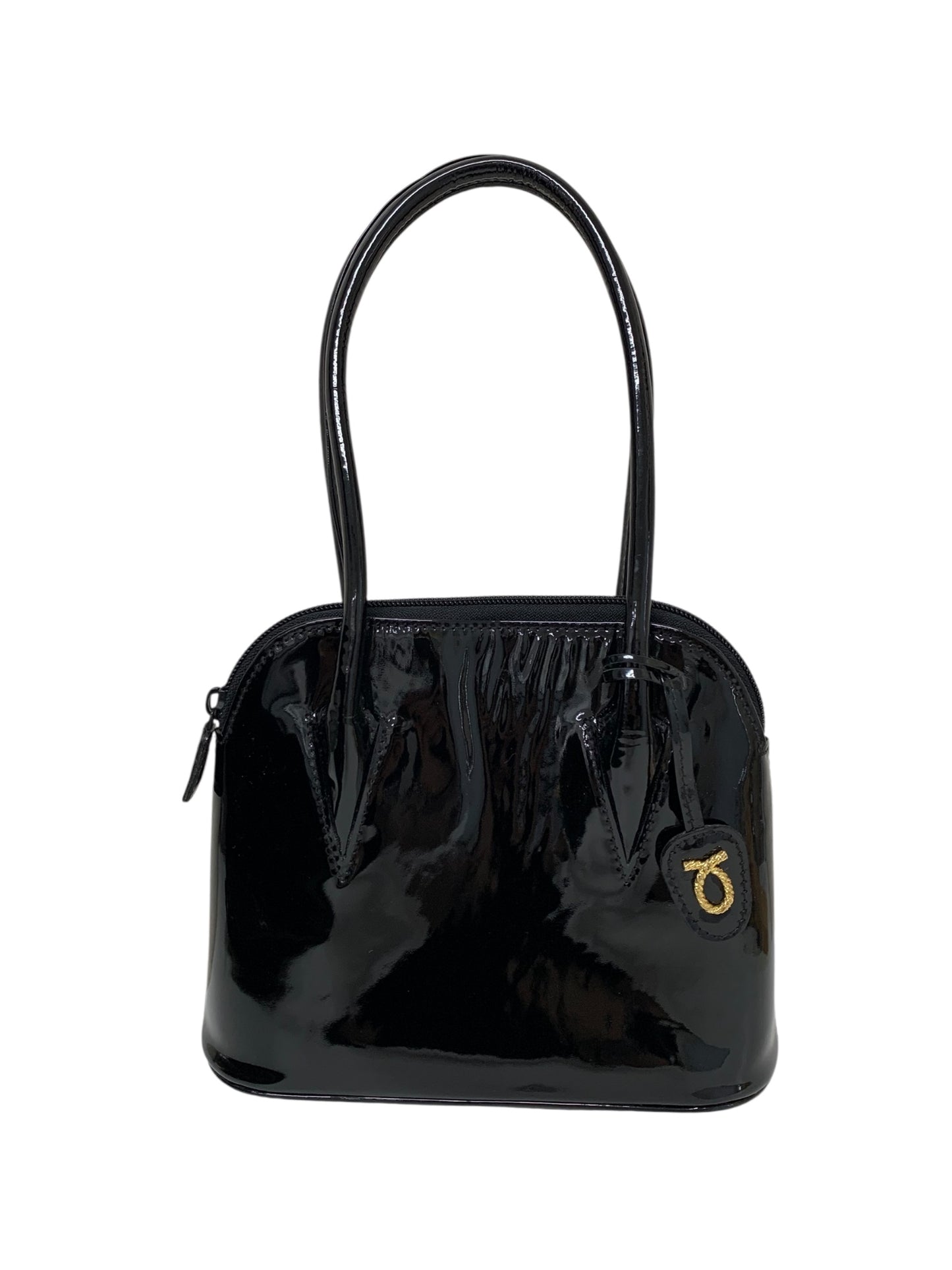 ロウナーロンドン ハンドバッグ ブラック エナメル ITYRXG3QDR1W