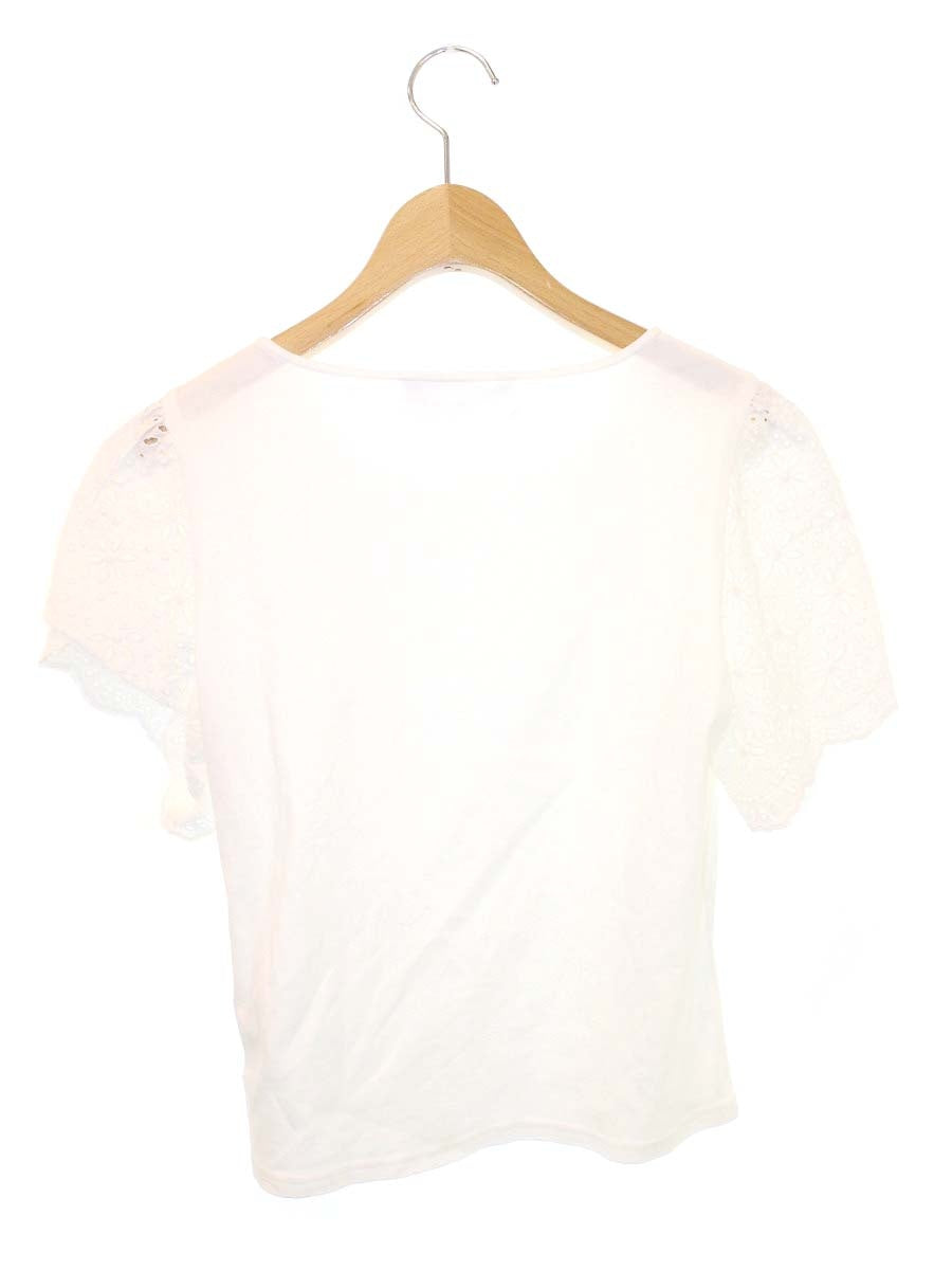 エムズグレイシー 015325 トップス 38 ホワイト 花 レース ITEOJXILYJCG