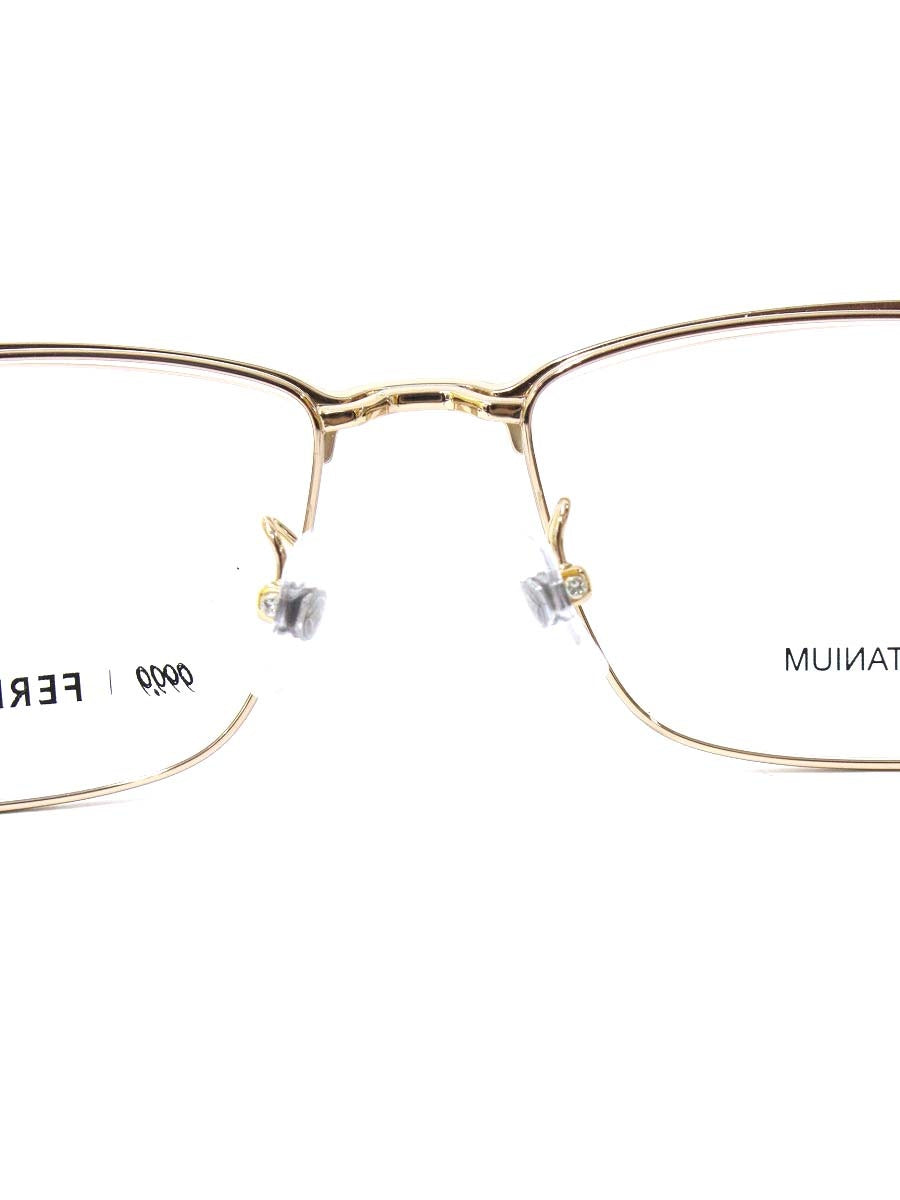 フォーナインズ 999.9  Salvatore Ferragamo コラボ SF9010 メガネ ゴールド/ブラック スクエア ITIPD6SSGPRH