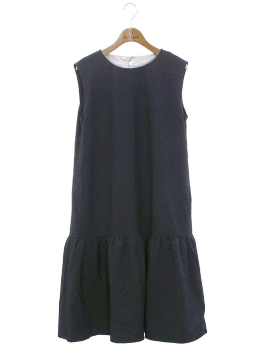 ルネ 5116110 ワンピース 38 ブルー デニム風 フェイクパール ギャザー ITUEHRA6Z4NN