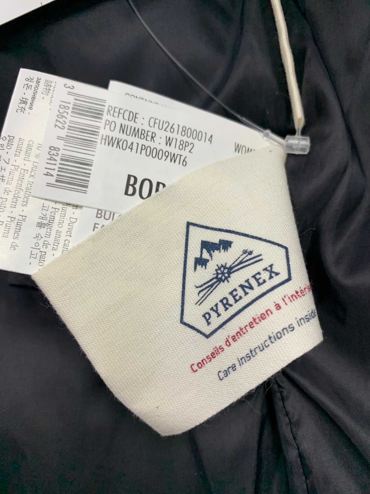 ピレネックス BORDEAUX HWK041 ダウンジャケット 44 ブラック フィンラクーン ITH7TDN6L6N2