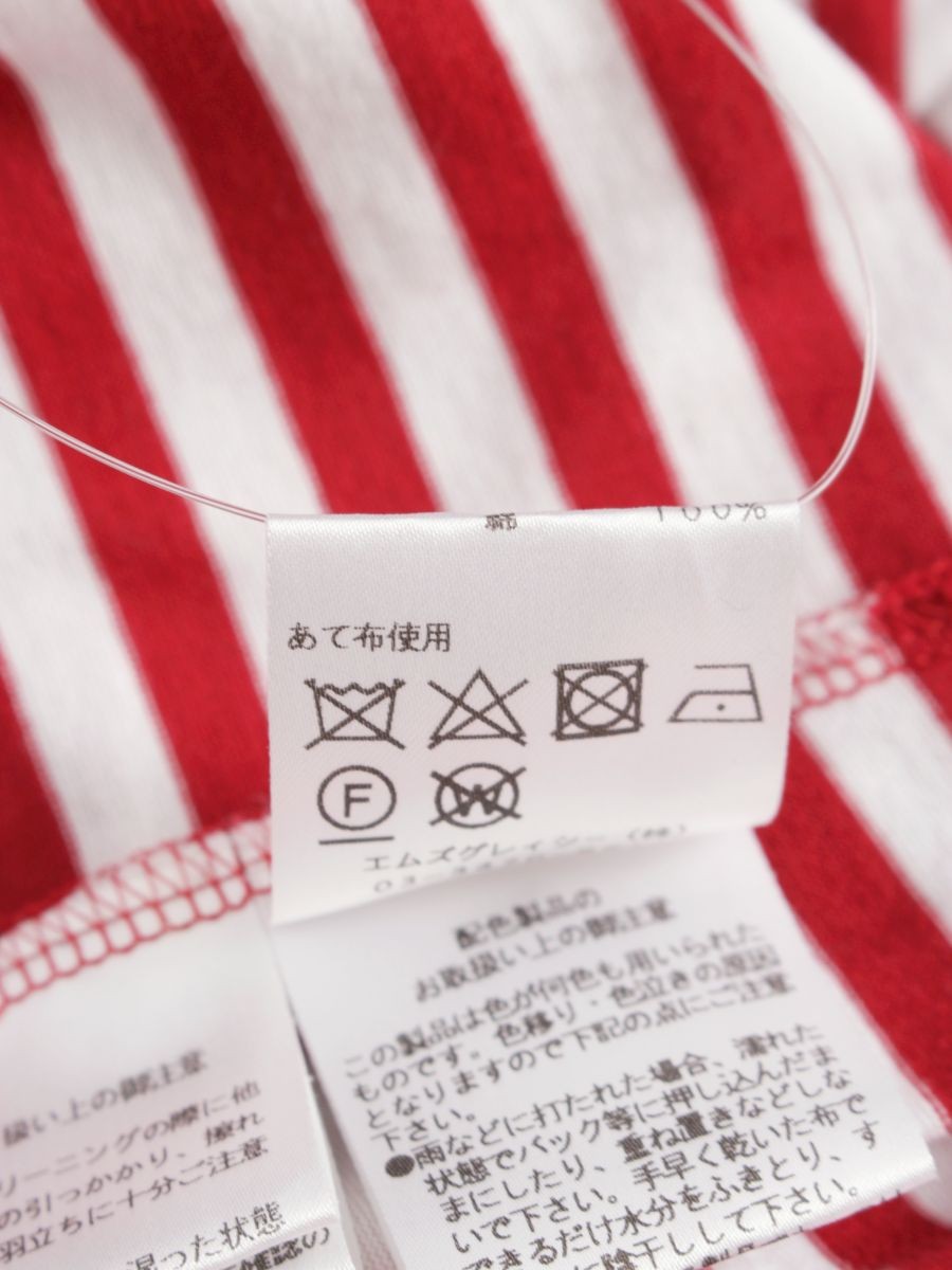 エムズグレイシー 215336 Tシャツ カットソー 40 レッド ボーダー フラワーモチーフ ITFJTT9RQSWA