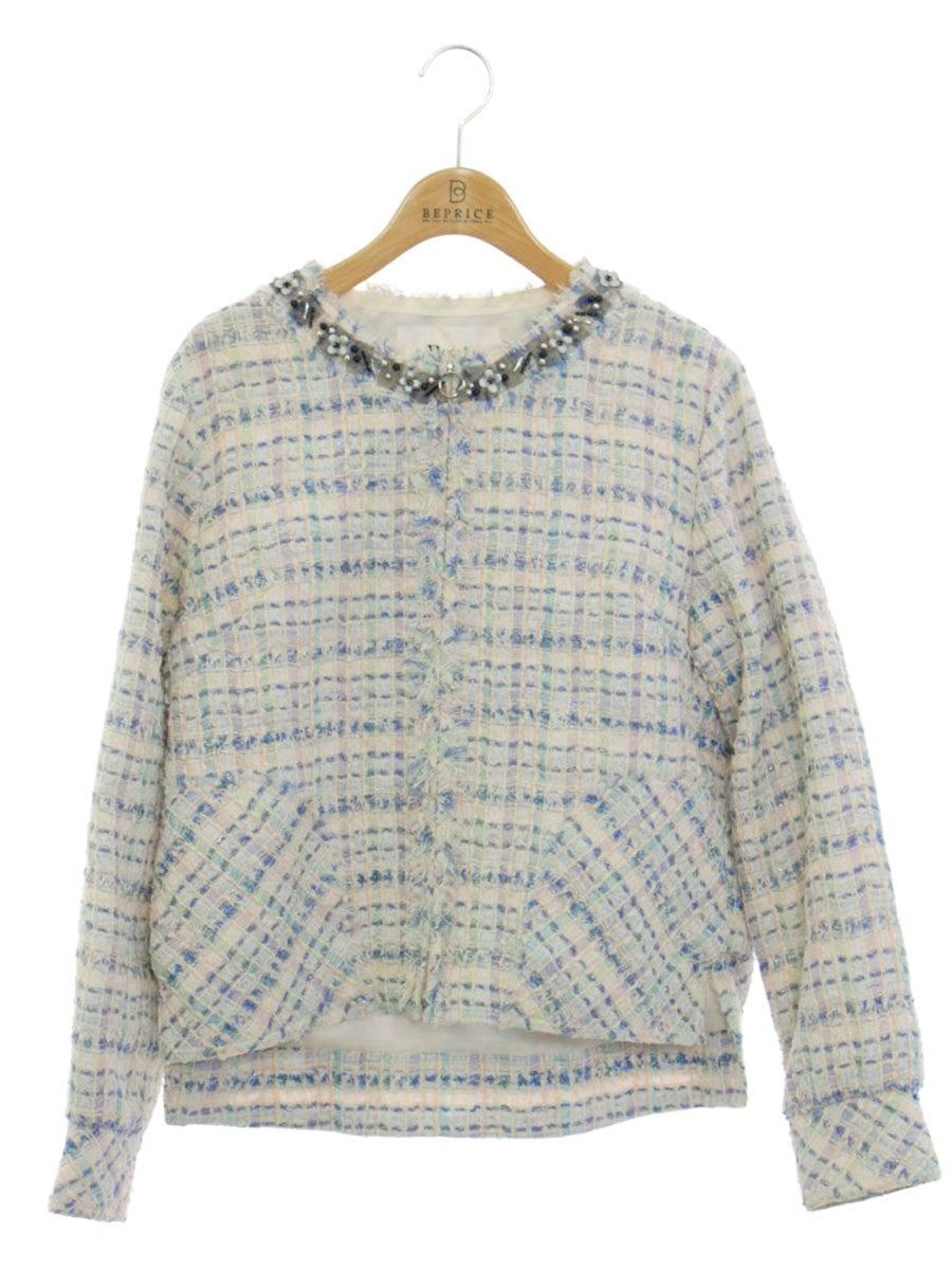 ルネ 6913400 ジャケット 38 ブルー/マルチカラー MALHIA KENTマリアケント社製素材 ツイード ITT9SZFZY15W