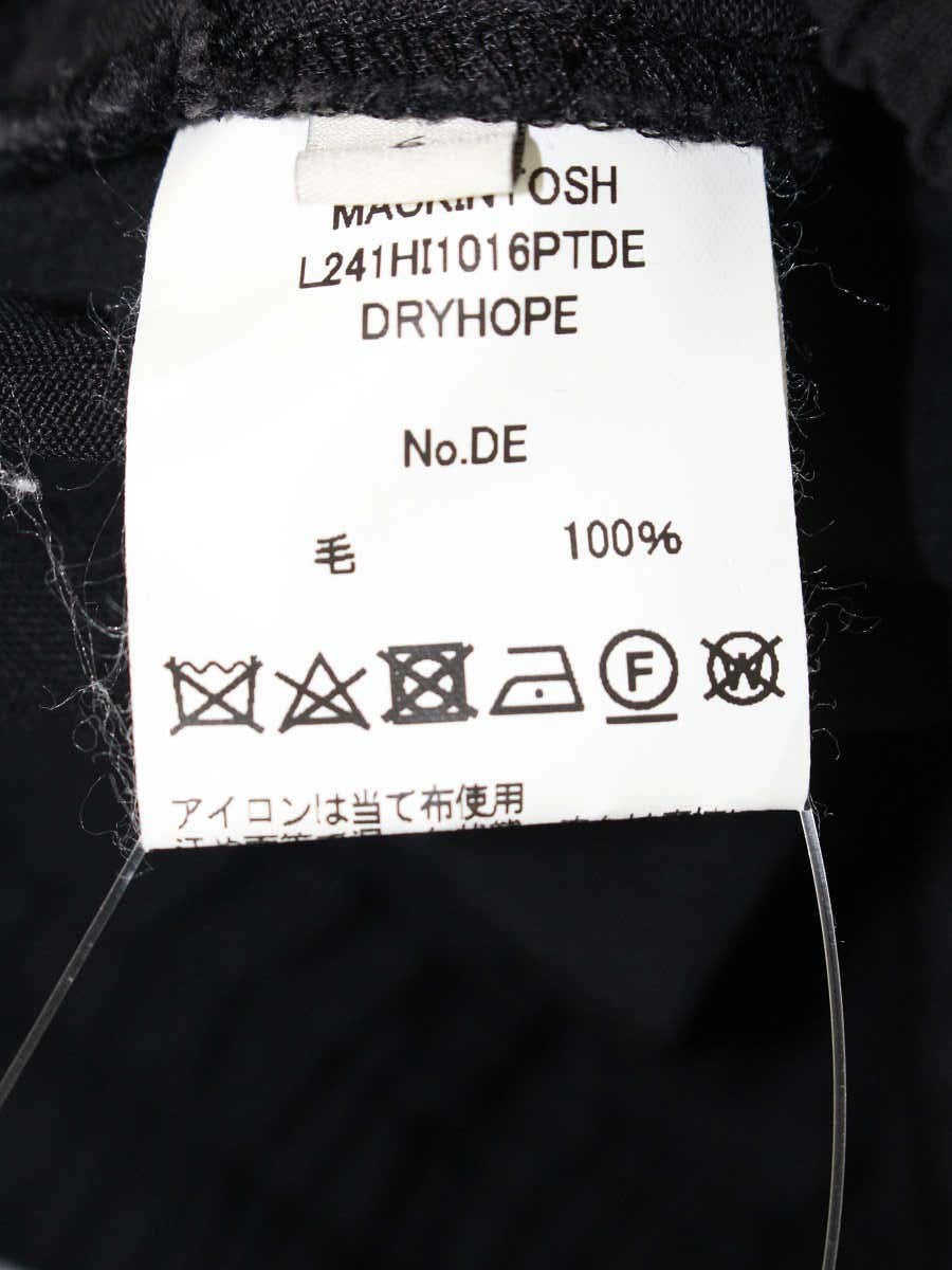 マッキントッシュ L241HI1016PTDE パンツ 6 ブラック テーパード 腰ひも タック IT60Z0WAZMLW