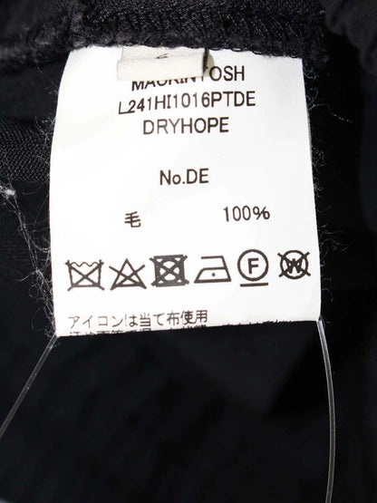 マッキントッシュ L241HI1016PTDE パンツ 6 ブラック テーパード 腰ひも タック IT60Z0WAZMLW