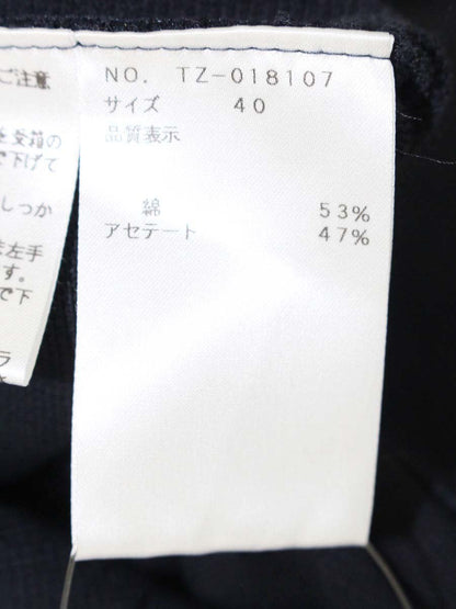 エムズグレイシー 018107 カーディガン 40 ネイビー カメリア ダブルジップ ITKCF8Y1ZRSG