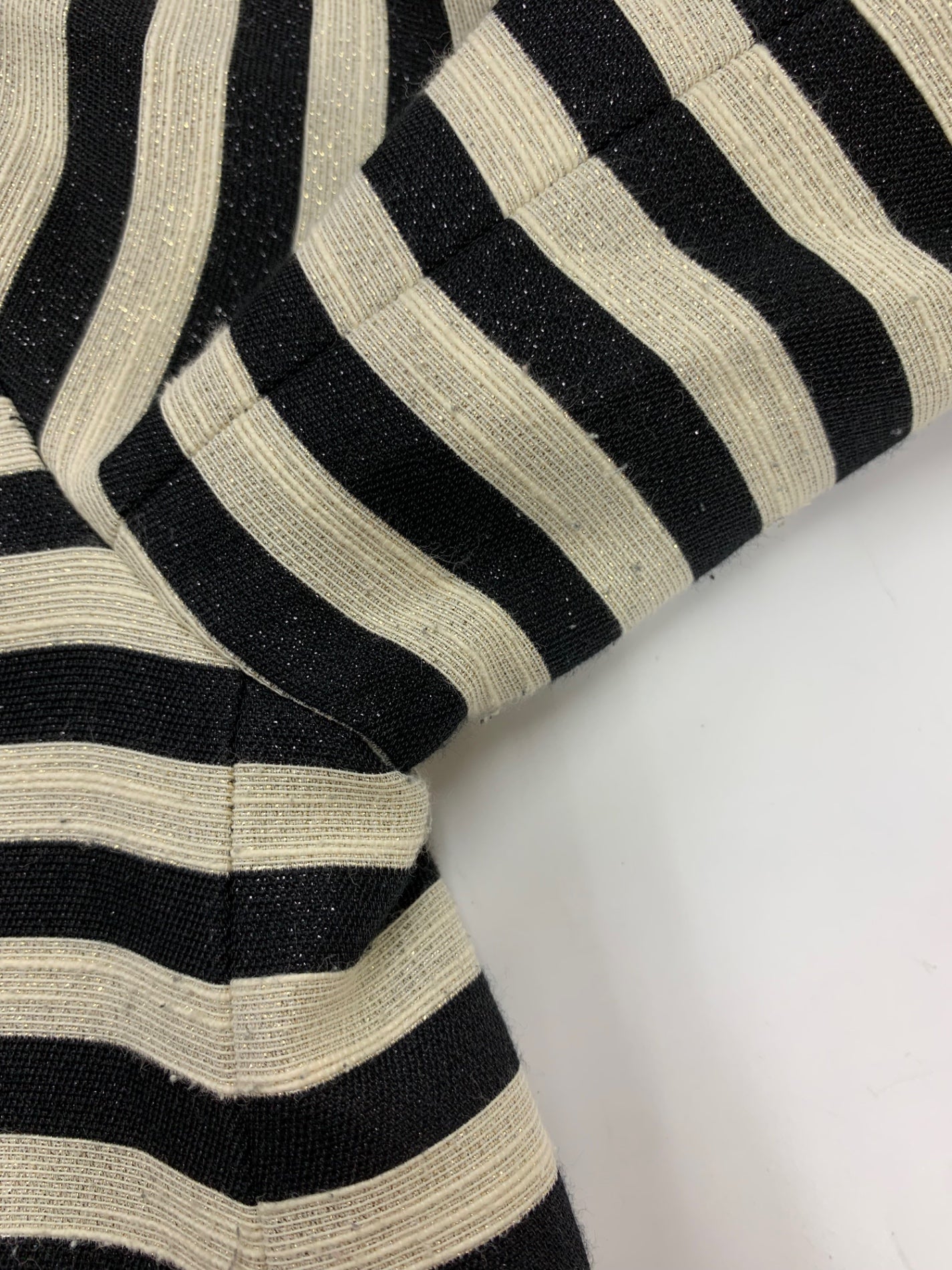 エスマックスマーラ コート 42 ブラック ストライプ リバーシブル ラメ フード ITW11WR4BDPH