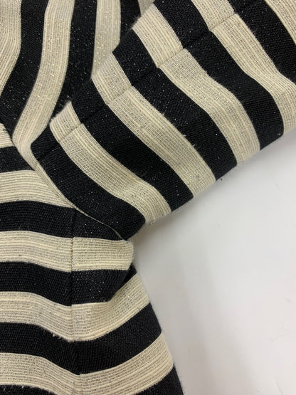 エスマックスマーラ コート 42 ブラック ストライプ リバーシブル ラメ フード ITW11WR4BDPH