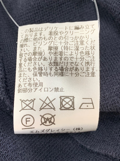 エムズグレイシー 218320 ニット 38 ネイビー バラボタン ITKYCFNNAEFS