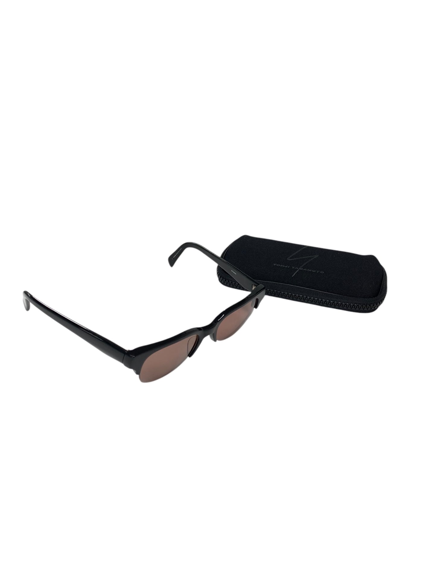 ヨウジヤマモト 52-4002 サングラス ブラック セルフレーム ハーフリム（ナイロール）ボストン ITU29897TZRE