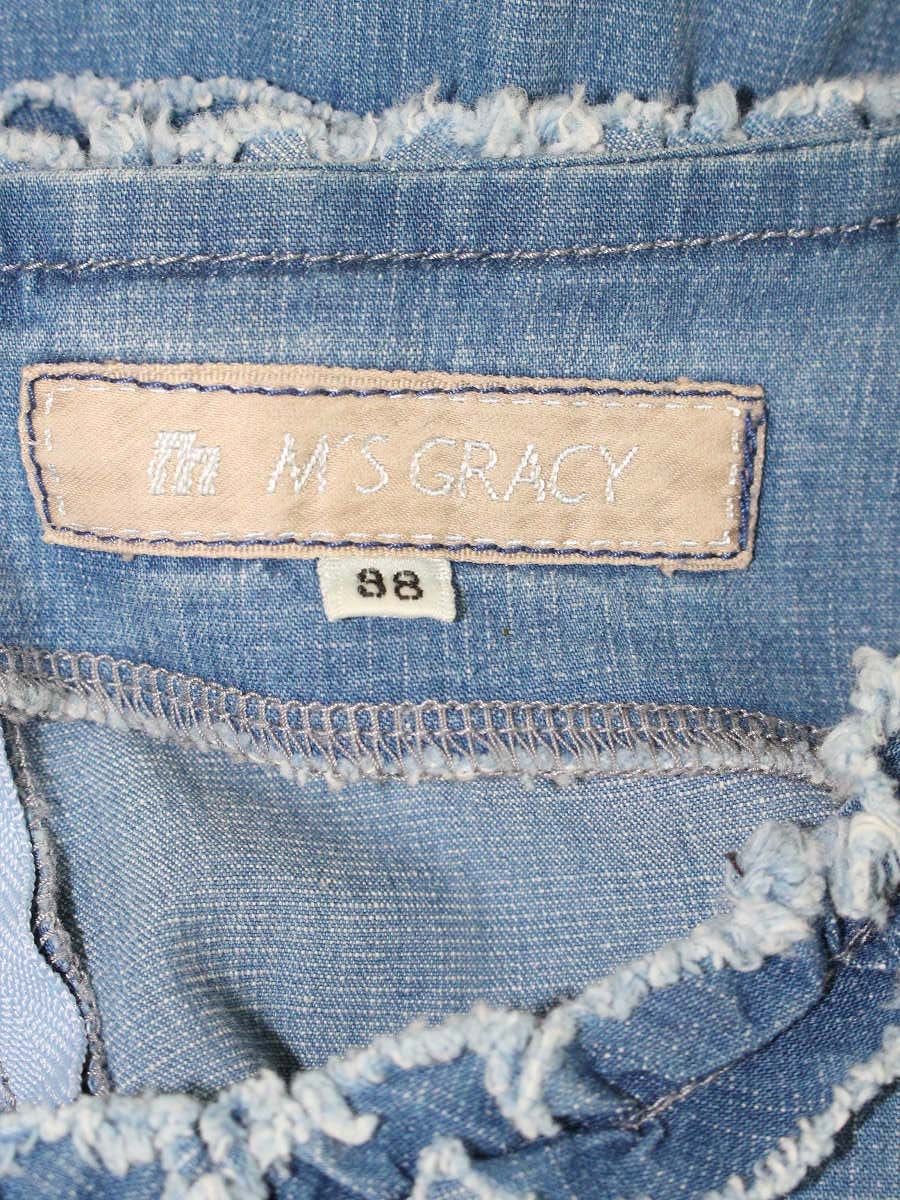 エムズグレイシー 321343 ワンピース 38 ブルー デニム カメリアジップ IT1ZKC7QPGEC