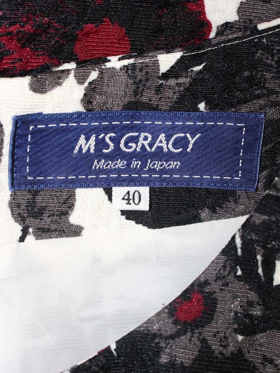 エムズグレイシー 721559 ワンピース 40 ブラック フラワーモチーフ  ジャガード ITXQPCGGOKM8