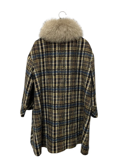 ルネ TISSUE 6938120 コート F ブラウン ジップアップ  ツイード ミンク フォックスファー IT8Q70R3T347