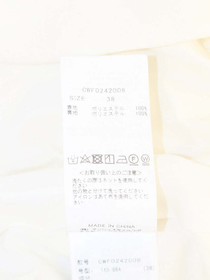 セルフォード Vネックサテンワンピース CWF0242008 38 ホワイト ドット ITTJR61AXY20