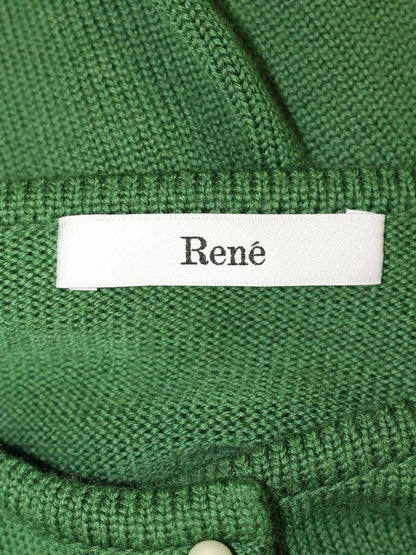 ルネ 6142370 カーディガン 36 グリーン パールボタン ウール ITMJTVM4Y62A