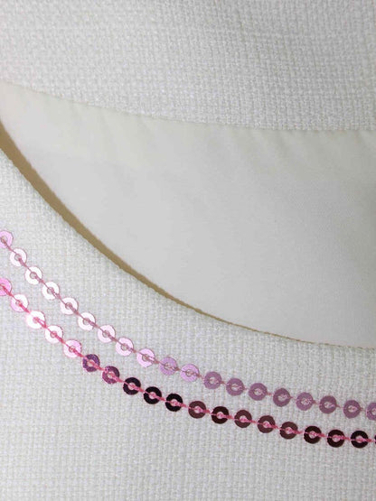 エムズグレイシー 621352 ワンピース 40 ホワイト フラワーモチーフ スパンコール ITGIBSVYB5IZ