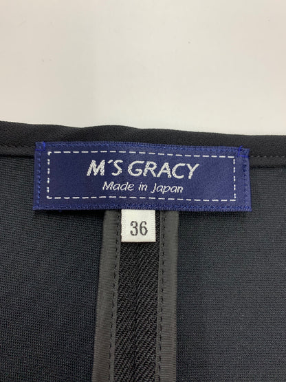 エムズグレイシー 411511 ジャンパースカート 36 ブラック ボンディング リボン フロントジップ ITJSNBQJTYXB