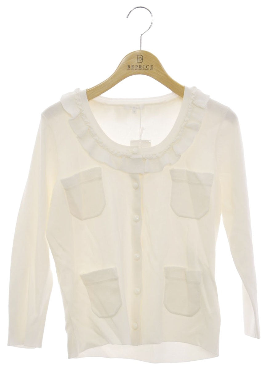 トゥービーシック W5F03-333-01 カーディガン 3 アイボリー 衿フリル ITJEUJX52J8G