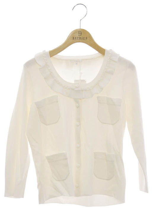 トゥービーシック W5F03-333-01 カーディガン 3 アイボリー 衿フリル ITJEUJX52J8G