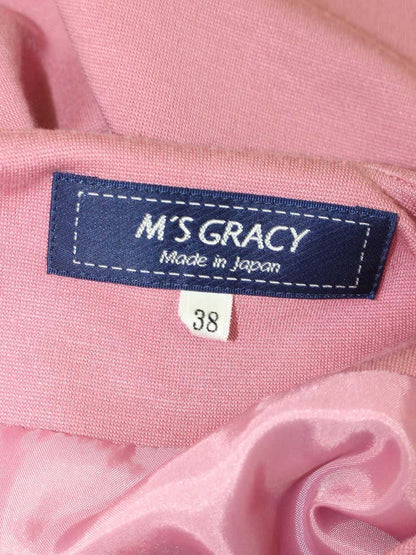 エムズグレイシー 314515 ノーカラージャケット 38 ピンク フリル フラワージップ ITP8W1QBPB40
